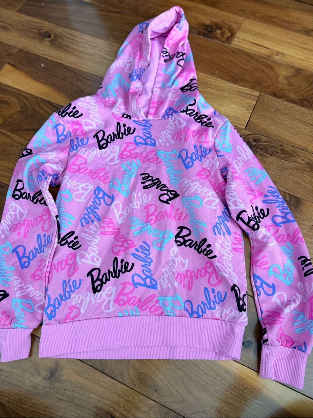 Barbie Pink Logo Hoodie for Kids size large 10-12